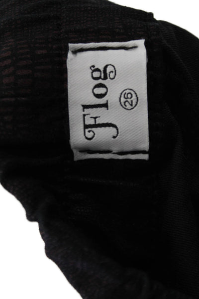 Flog Women Black Jogger Pants Drawstring 98% Cotton 2% Lycra Size 26