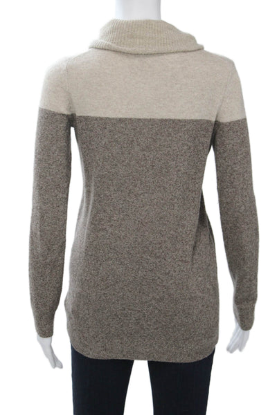 Theory Womens Pullover Turtleneck 100% Cashmere Beige Long Sleeve Size 0P