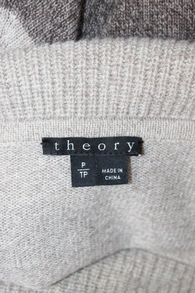 Theory Womens Pullover Turtleneck 100% Cashmere Beige Long Sleeve Size 0P