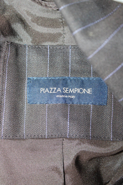 Piazza Sempione Women Black Striped Blazer Long Sleeve Size 40