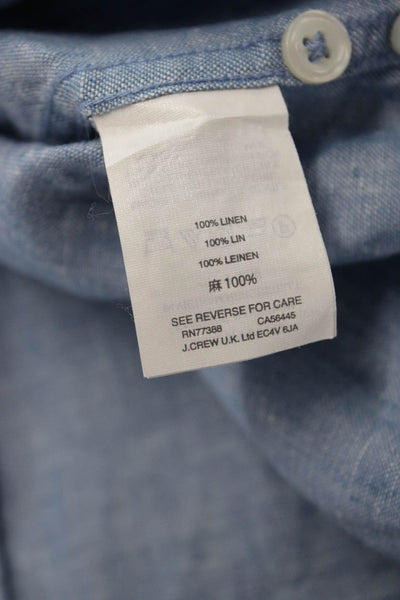 J Crew Mens Cotton Collared Pocketed Button Down Shirt Blue Size S