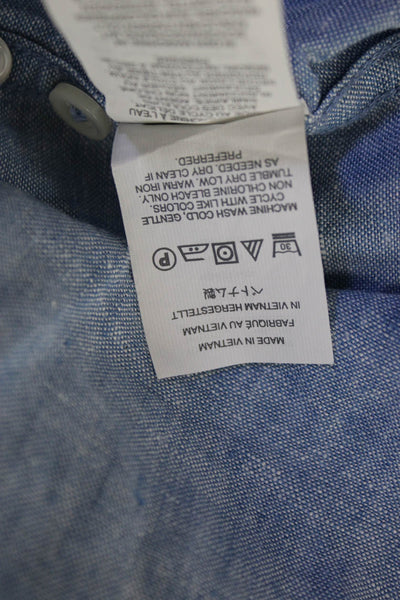 J Crew Mens Cotton Collared Pocketed Button Down Shirt Blue Size S