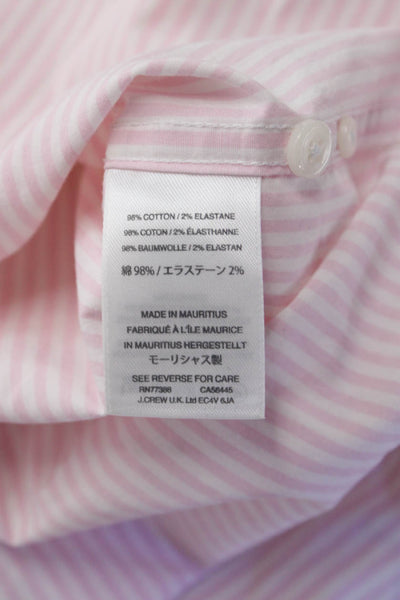 J Crew Mens Cotton Collared Button Down Pocketed Striped Shirt Pink Size XS