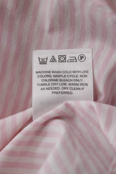 J Crew Mens Cotton Collared Button Down Pocketed Striped Shirt Pink Size XS