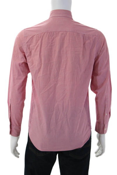J Crew Mens Cotton Collared Gingham Button Down Shirt Red Size XS