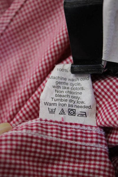 J Crew Mens Cotton Collared Gingham Button Down Shirt Red Size XS