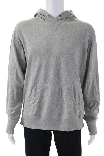 Uniqlo Mens Pullover Hoodie Gray Cotton Drawstring Size XL