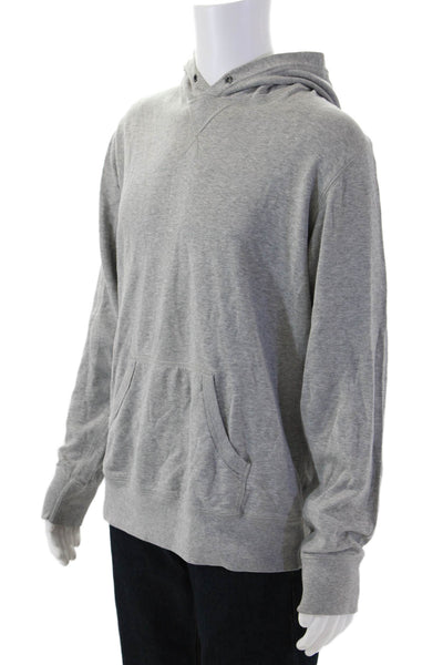 Uniqlo Mens Pullover Hoodie Gray Cotton Drawstring Size XL