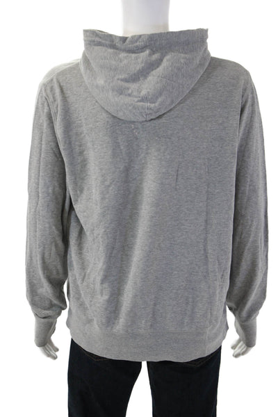 Uniqlo Mens Pullover Hoodie Gray Cotton Drawstring Size XL