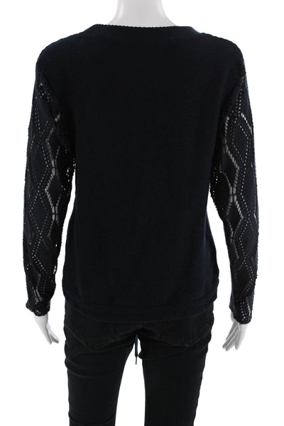 See by Chloe Unisex Argyle Dark Blue Crew Neck Pullover Size XS