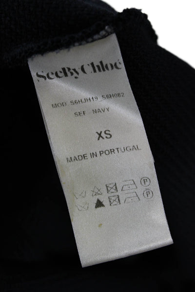 See by Chloe Unisex Argyle Dark Blue Crew Neck Pullover Size XS