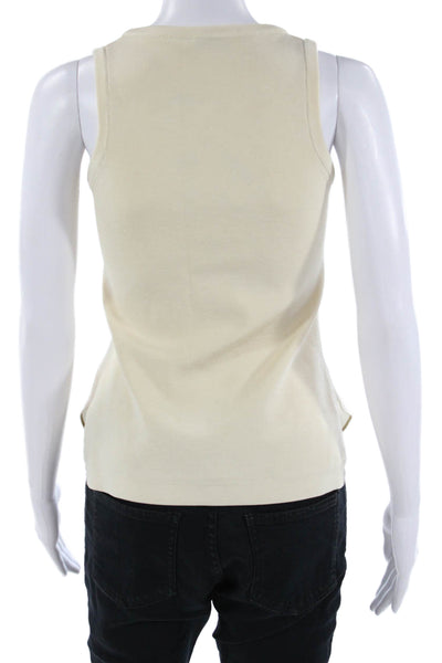 Simkhai Womens Beige Sleeveless Basic Tank Round Neck Designer Size XS
