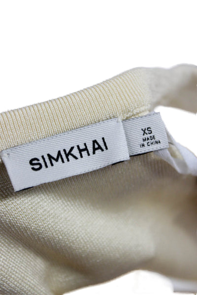 Simkhai Womens Beige Sleeveless Basic Tank Round Neck Designer Size XS