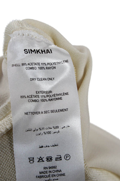Simkhai Womens Beige Sleeveless Basic Tank Round Neck Designer Size XS