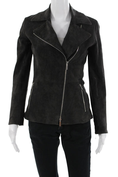 The Row Women Biker Motorcycle Jacket Black Lambskin Size 2