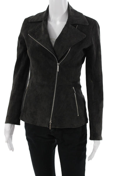The Row Women Biker Motorcycle Jacket Black Lambskin Size 2