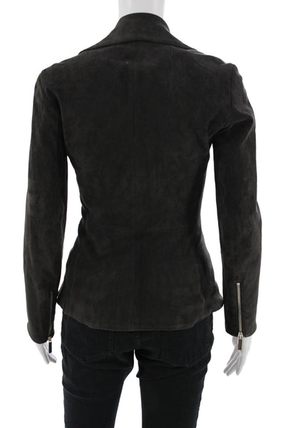 The Row Women Biker Motorcycle Jacket Black Lambskin Size 2