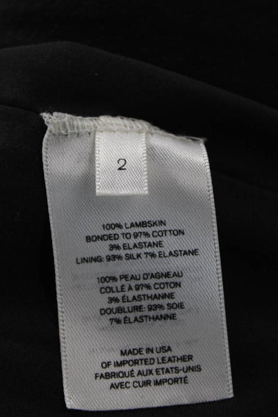The Row Women Biker Motorcycle Jacket Black Lambskin Size 2