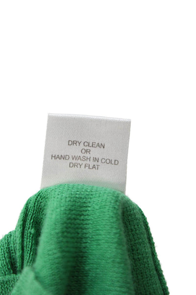 Kier + J Womens Green Cotton V Neck Button Short Sleeve Cardigan Size XS