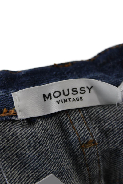 Moussy Womens Ankle Cropped Dark Blue Mid Rise 90s Jeans Size 25