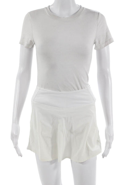 Addison Bay Womens Skort White Recycled Polyester Spandex Size XS