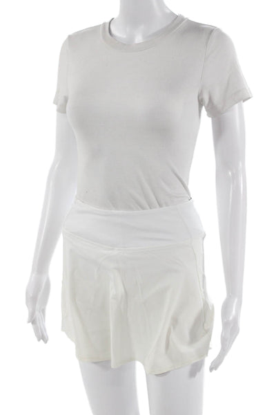 Addison Bay Womens Skort White Recycled Polyester Spandex Size XS