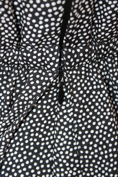 ALC Women Maxi Tank Dress Black Silk High Neck Polka Dot Size 0
