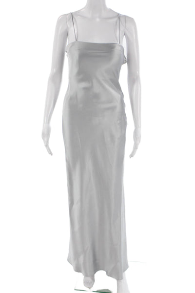 Christopher Esber Women Gray Sleeveless Slip Maxi Square Neck Dress Size 2