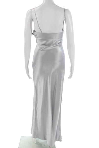 Christopher Esber Women Gray Sleeveless Slip Maxi Square Neck Dress Size 2