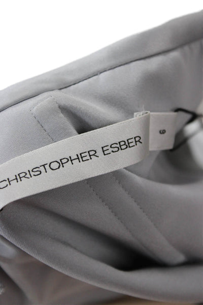 Christopher Esber Women Gray Sleeveless Slip Maxi Square Neck Dress Size 2