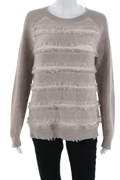 Haute Hippie Unisex Beige Merino Wool Pullover Sweater Size M