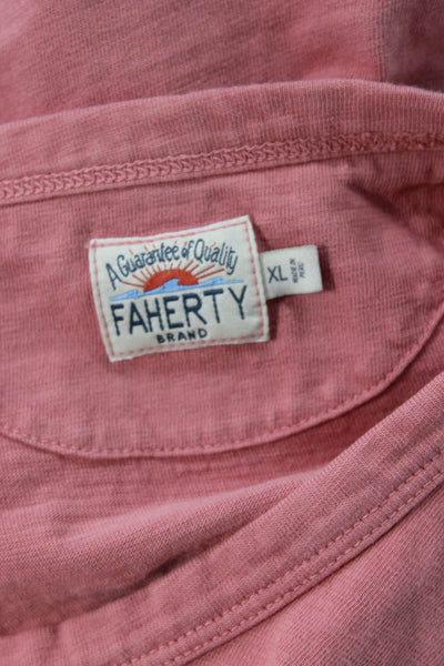 Faherty Brand Mens Pink Cotton Crew Neck T-Shirt Short Sleeve Beach Size XL