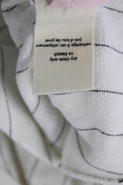 Donni Unisex Dress Pants White Striped Rayon Linen Button Closure Size L