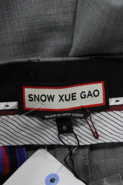 Snow Xue Gao Unisex Cropped Dress Pants Gray Wool Button Size 8