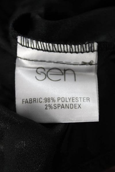 Sen Womens Black Animal Print V-Neck Camisole Polyester Spandex Size XS