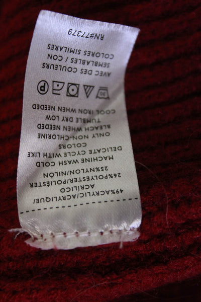 Ann Taylor Womens Red Pea Coat Collared Button Long Sleeve Size S
