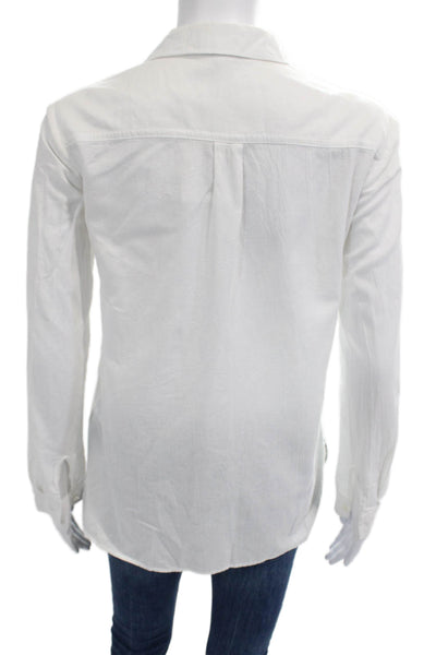 Standard James Perse Women White Cotton Long Sleeve Button Top Size 0