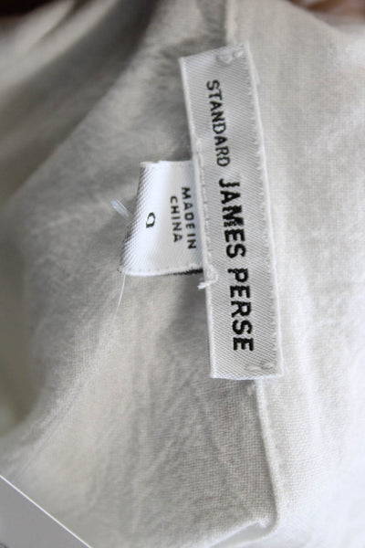 Standard James Perse Women White Cotton Long Sleeve Button Top Size 0