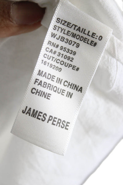 Standard James Perse Women White Cotton Long Sleeve Button Top Size 0