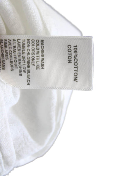 Standard James Perse Women White Cotton Long Sleeve Button Top Size 0