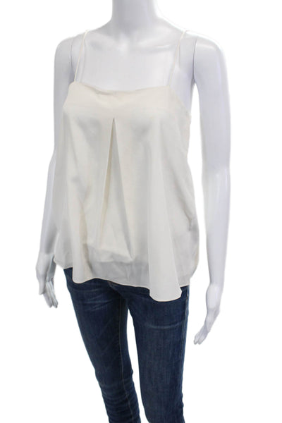 Tibi Womens Sleeveless Camisole White Silk Solid Size 0
