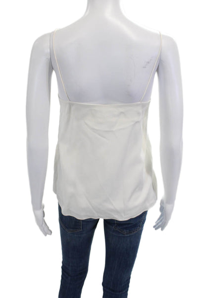 Tibi Womens Sleeveless Camisole White Silk Solid Size 0
