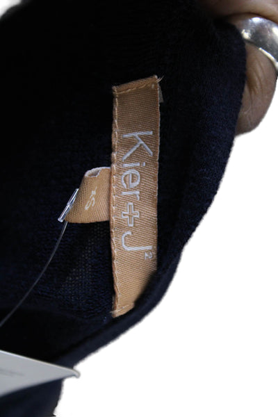 Kier + J Womens Dark Blue Cotton V-Neck Button Short Sleeve Cardigan Size XS