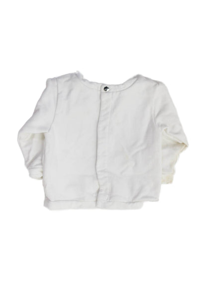 Jacadi Baby Long Sleeve Round Neck Casual Top White Size 6M