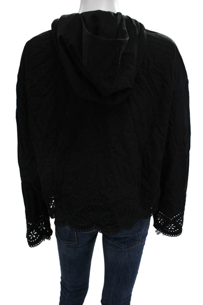 Sweaty Betty Womens Pullover Hoodie Black High Neck Long Sleeve Size 8