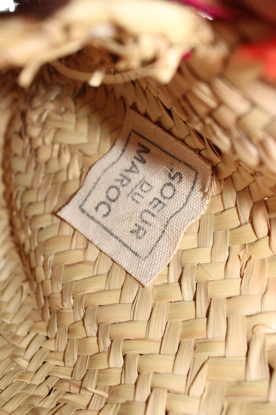Soeur Du Maroc Womens Single Strap Fringe Woven Straw Shoulder Handbag Beige