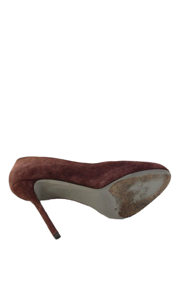 Sergio Rossi Womens Suede Slide On Classic Pumps Brown Size 40 10