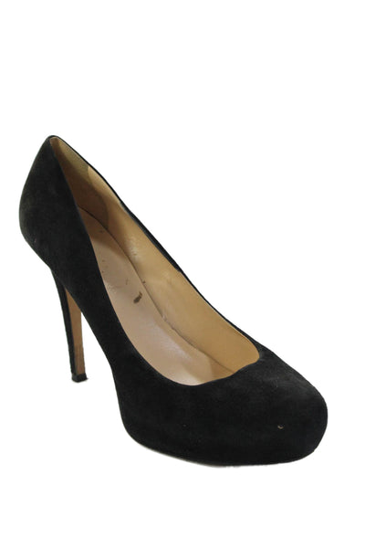 Kate Spade New York Womens Suede Low Platform Pumps Black Size 9.5 B