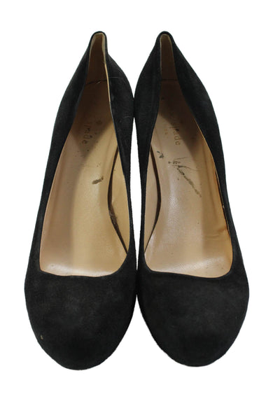 Kate Spade New York Womens Suede Low Platform Pumps Black Size 9.5 B