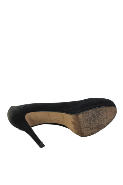 Kate Spade New York Womens Suede Low Platform Pumps Black Size 9.5 B